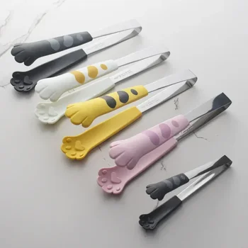 Pinze per alimenti a forma di zampa di gatto Pinze per pasti simpatico cartone animato Pinze per barbecue in acciaio inossidabile Clip per cottura a sandwich Gadget da cucina Nuovo 2025 1