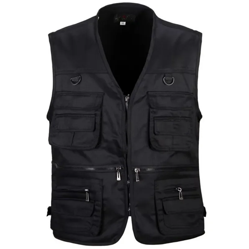 Veste de pêche sans manches respirante multi-poches pour homme, veste tactique solide pour sports outdoor