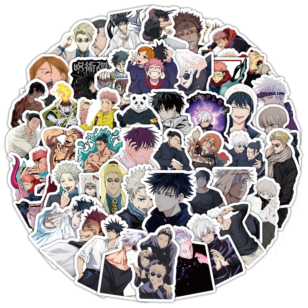 10/30/50/100pcs Jujutsu Kaisen Anime Stickers Ryomen Sukuna Satoru Gojo Cartoon Sticker Phone Diary Laptop Cool Graffiti Decals 52pcs funny cartoon characters anime stickers for laptop phone guitar luggage diary waterproof graffiti vinyl decals