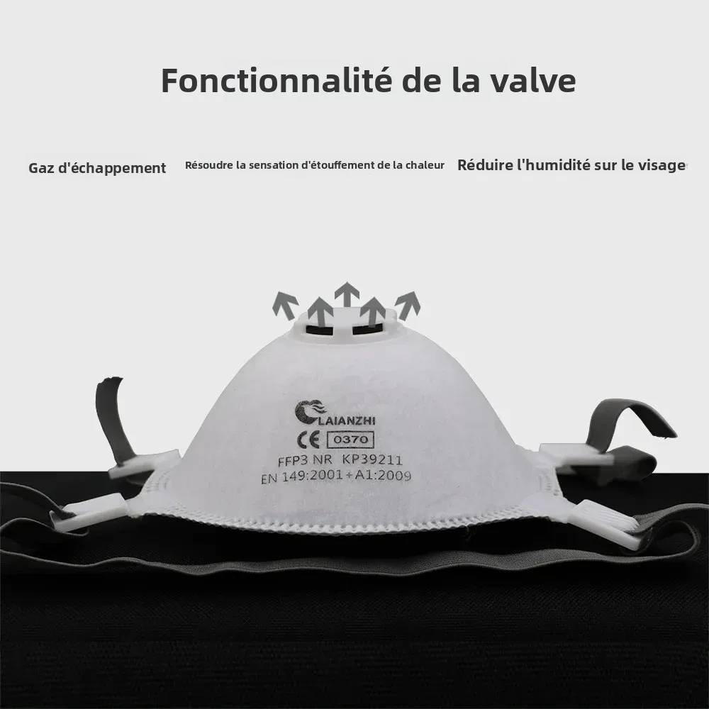 Lot de 10 masques FFP3 certifiés CE, emballage individuel scellé.