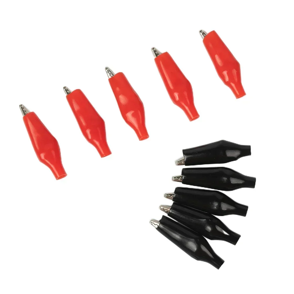 10pcs Insulated Crocodile Clips Electrical Battery Connectors 5A Clamps Clamps For Electrical Multimeter