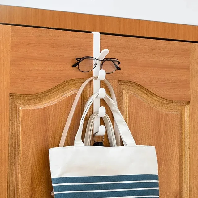 1pc chambre porte cintre vêtements suspendus support sur la porte en plastique stockage à domicile Organization crochets, porte-monnaie pour sacs Rails 4