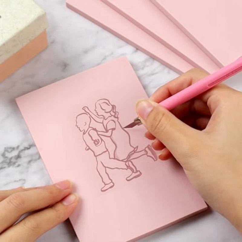 인쇄 생산용 핑크 고무 각인, 4 개, 15x10cm, 내구성, 쉬운 설치, 사용하기 쉬운 스탬프 제작 키트
