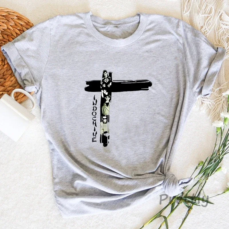 인도 차이나 팝 록 티셔츠 뉴 웨이브 프렌치 밴드 여성 남성 기본 코튼 반팔 캐주얼 여름 streetwear 티셔츠 탑 의류