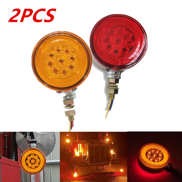 Feux Clignotants Camion LED 10-30V - Paire Feux Latéraux Rectangulaires, Blanc, 50.000h