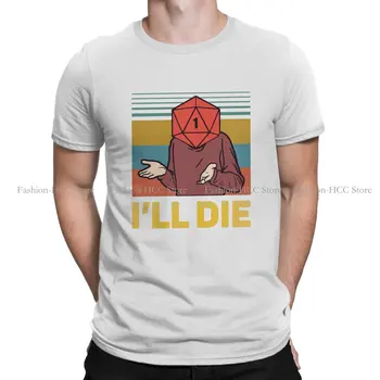 Guess I'll Die D20 빈티지 재미있는 탁상 폴리에스터 티셔츠, DND 게임 남성 그래픽 스트리트웨어 티셔츠, 라운드 넥, 최신