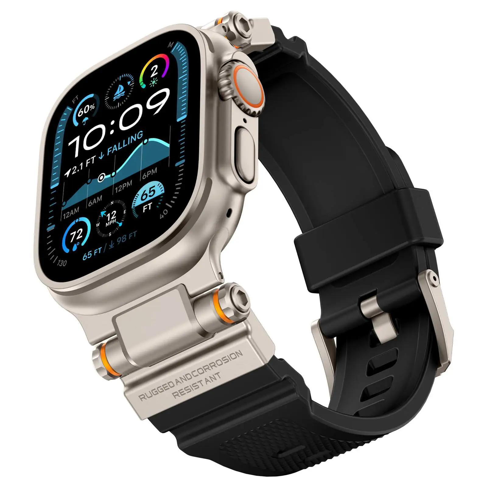 Titanium Silicone Apple Watch Strap in Elegant Gray