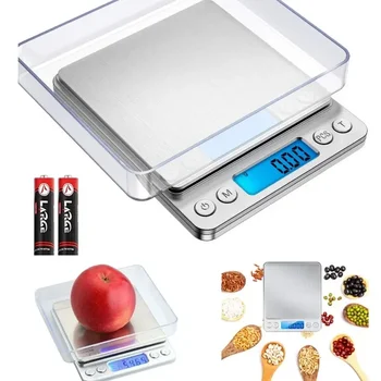 Bilancia per gioielli digitale LCD da 0,01 g Bilancia per alimenti da cucina portatile tascabile elettronica di precisione intelligente Bilancia per peso in grammi 1