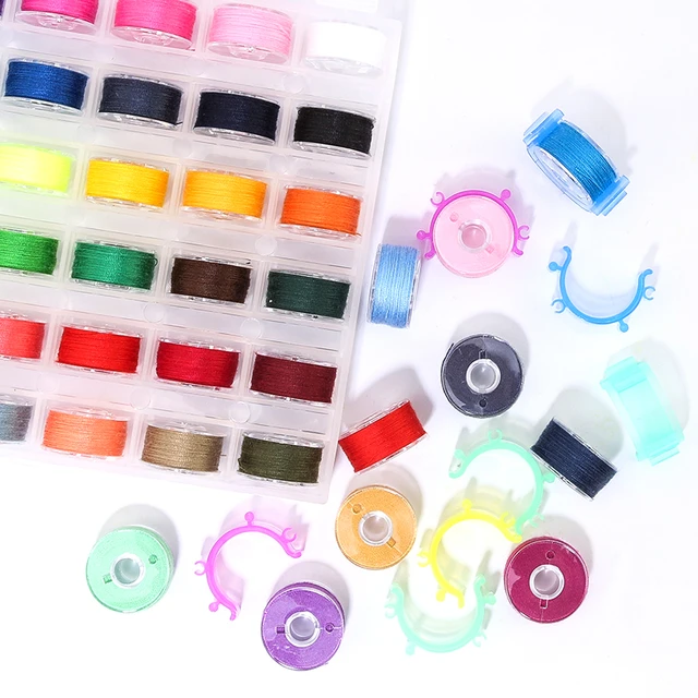 120PCS Bobbin Thread Spools and 1PCS Round Bobbin Holder Bobbin