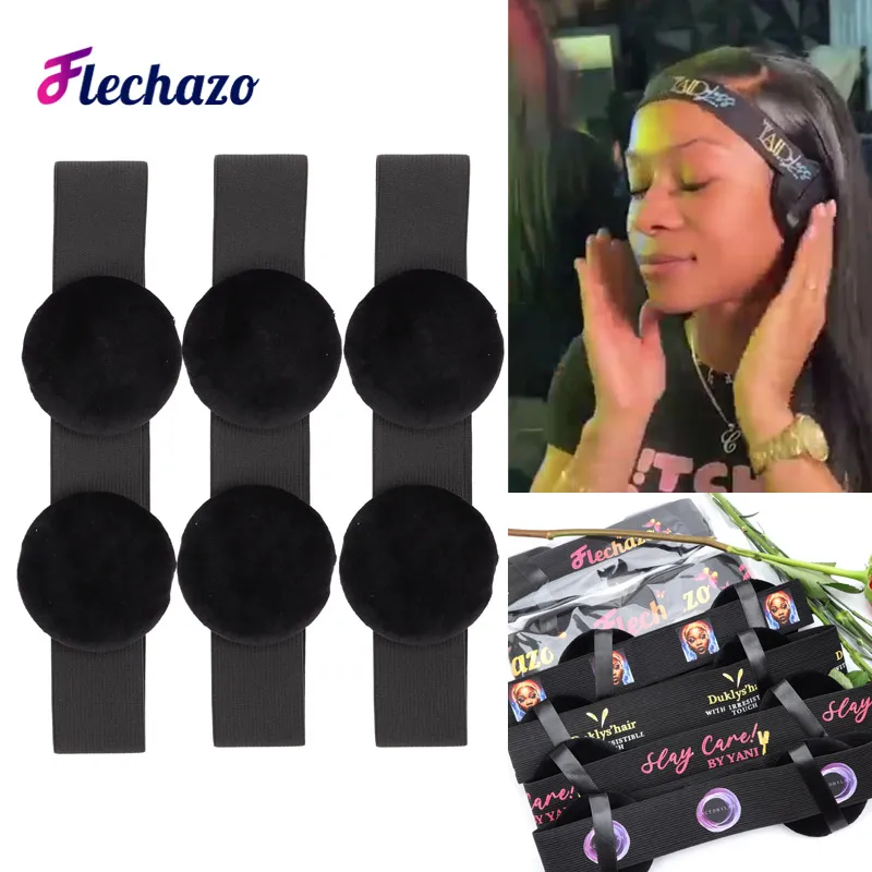 Edge Melt Band With Ear Protector For Lace Wigs 3pcs Elastic Band With Logo Personalized For