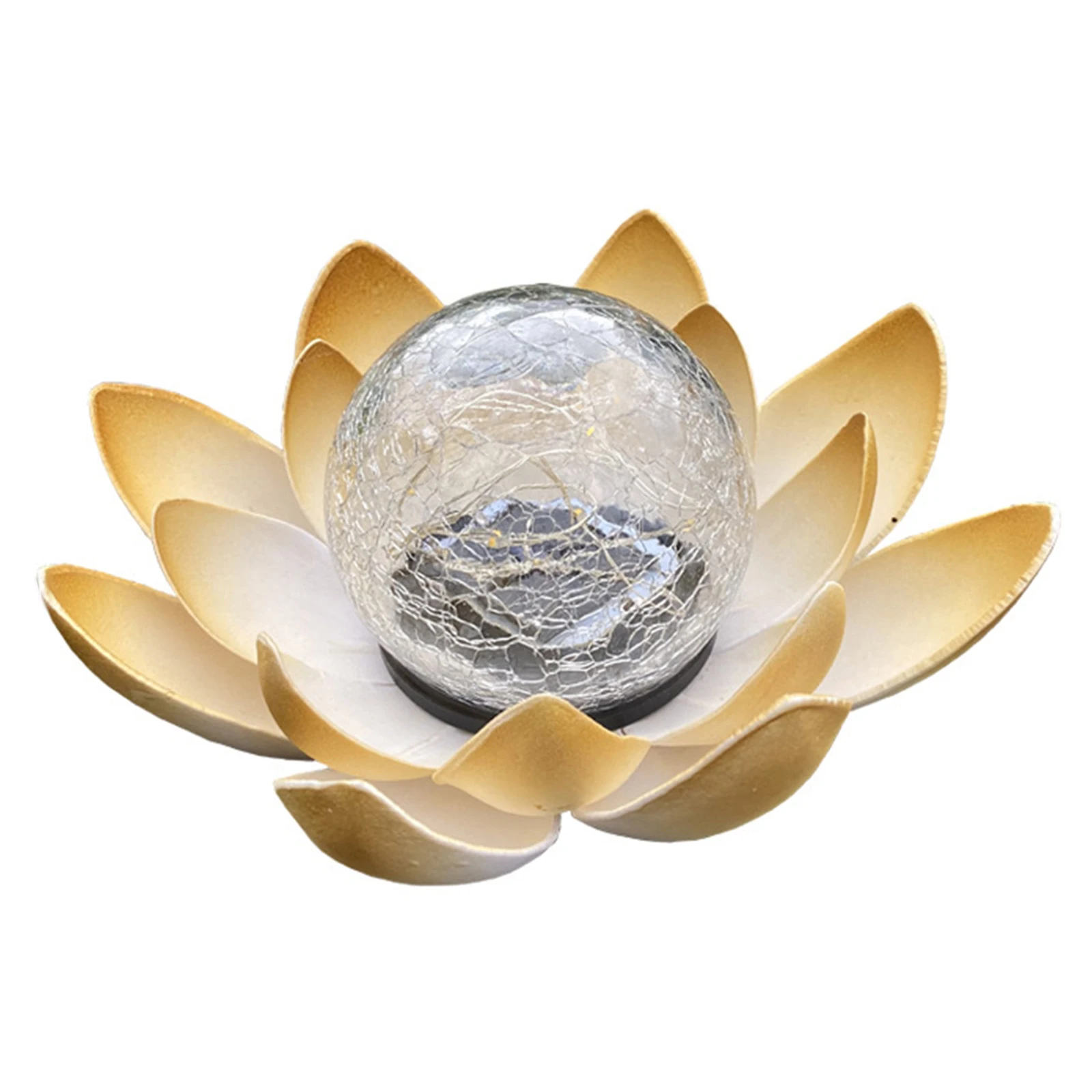 Description Picture 4 of itemSolar Lawn Lamps Cracked Glass Ball Lotus Light Home Garden Decoration Lights Underground Outdoor Garden Yard Decor