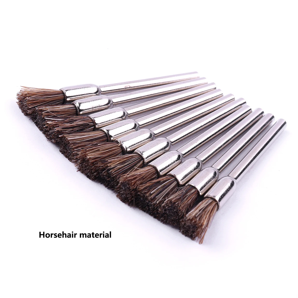 10-teiliges Dremel-Polier-Rotationsbürsten-Set aus Messing/Stahl/Nylon/Rchenhaar, Radbürsten, 3 mm Schaft, Dremel-Zubehör – Detail 4