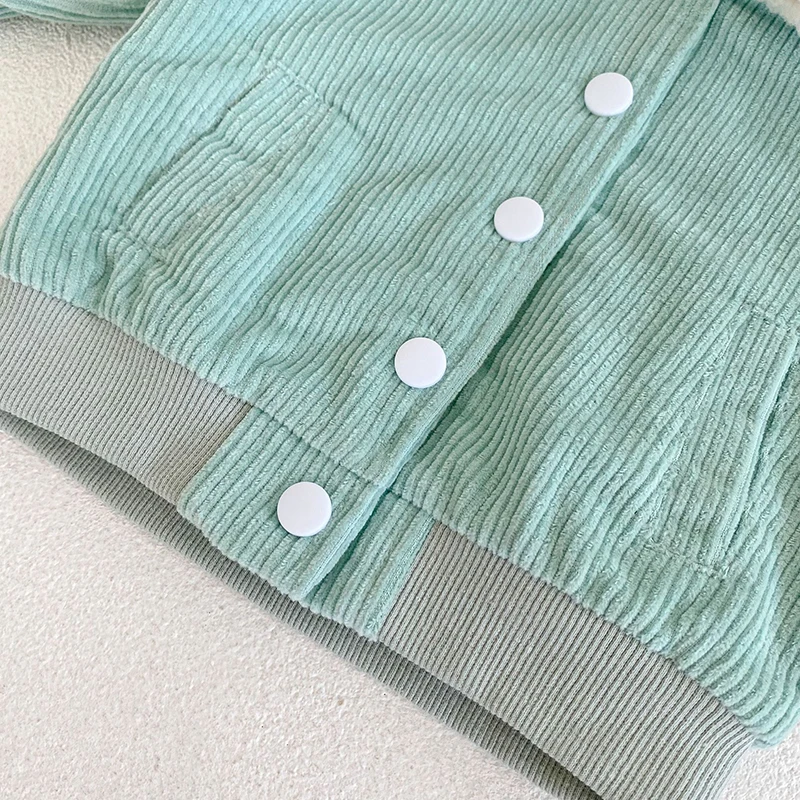 Baby Girls Winter Top Clothes Corduroy Baby Boys Girls Thickened Jacket Long Sleeves Cardigan Coat Coat Jacket