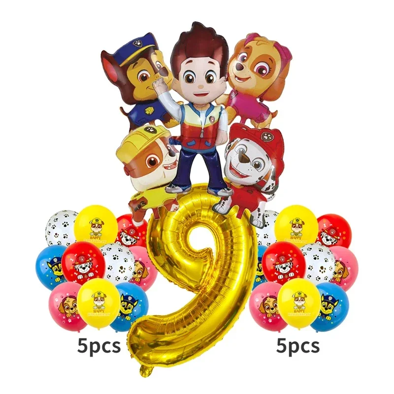 thumbnail image 1 of juego de globos de aluminio con dibujos animados de Paw Patrol, Ryder, Chase, Marshall, Skye, decoración de cumpleaños para niños, suministros para fiestas, juguete de regalo, 1 of 5
