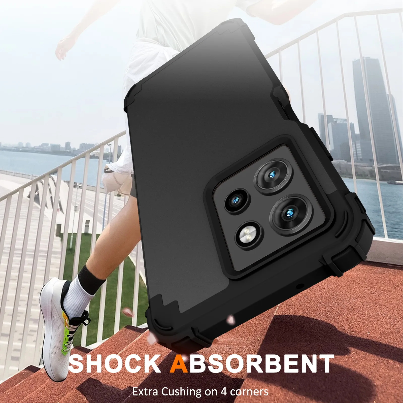 Rugged 3-in-1 Heavy-Duty Shockproof Phone Case with Soft Silicone Lining