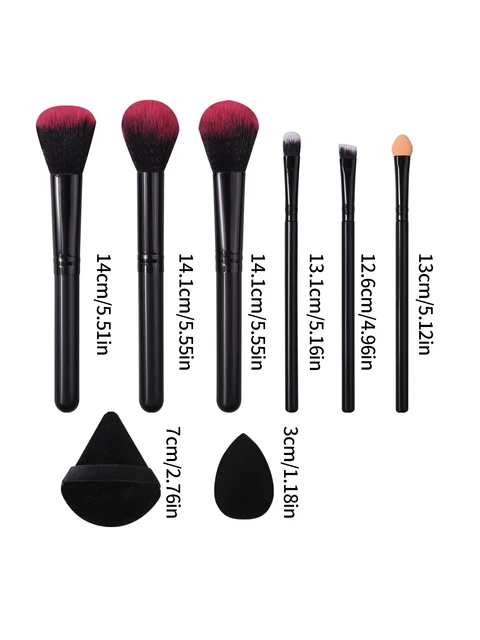 10PCS multi-functional makeup brush set + makeup fan-shaped powder puff + Soft mini sponge egg travel portable beauty tool