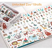 10 Rolls Washi Tape Set Scrapbooking Masking Stickers for Paper DIY Craft Gift Decoration Student Stationery Supply 5