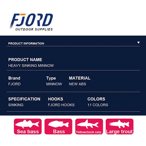 FJORD 110S 37g 90S 29g 70S 17g Heavy Sinking Minnow Fishing Lures Saltwater Freshwater Long Casting Sea Artificial Bait Jerkbait - Image 3