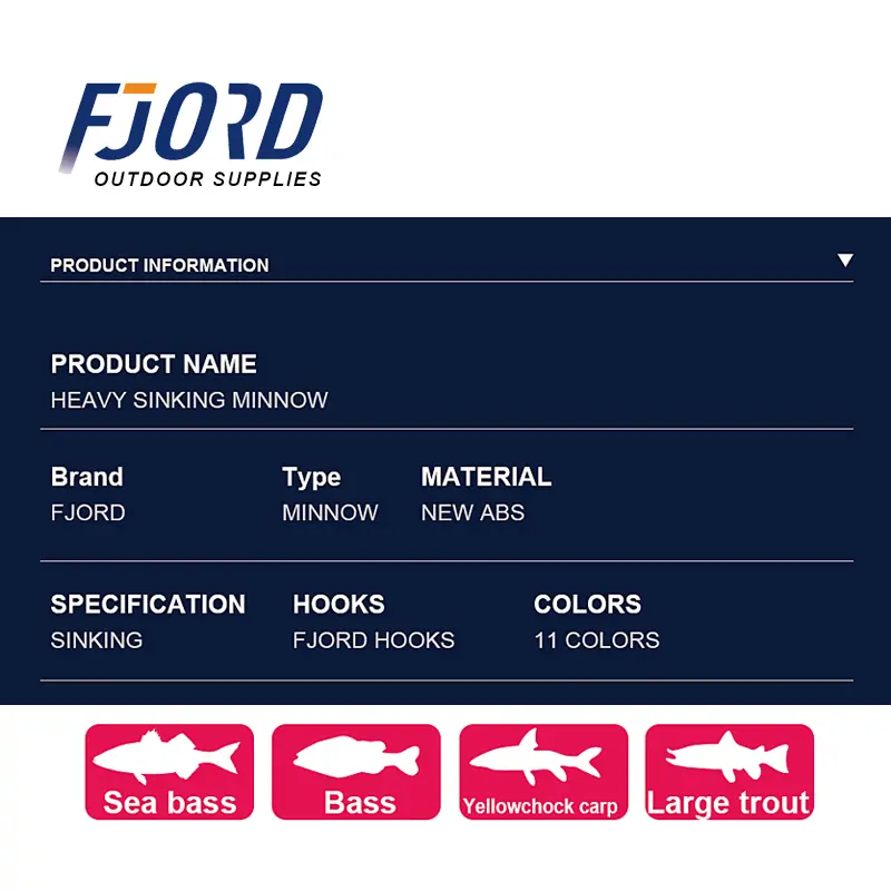 FJORD 110S 37g 90S 29g 70S 17g Heavy Sinking Minnow Fishing Lures Saltwater Freshwater Long Casting Sea Artificial Bait Jerkbait - Image 3