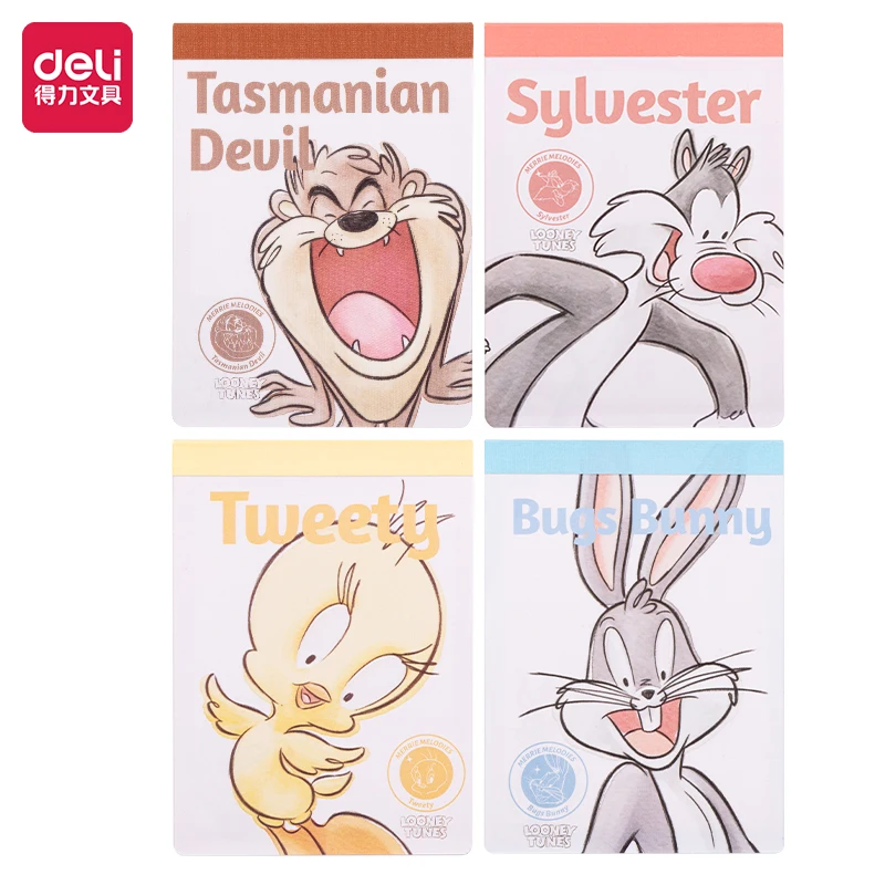 

4Pcs Deli BQ102 Looney Tunes Bugs Bunny 102*75mm Memo Book Notepad Pad Notes Sticky Note Kawaii Memo Pads Office School