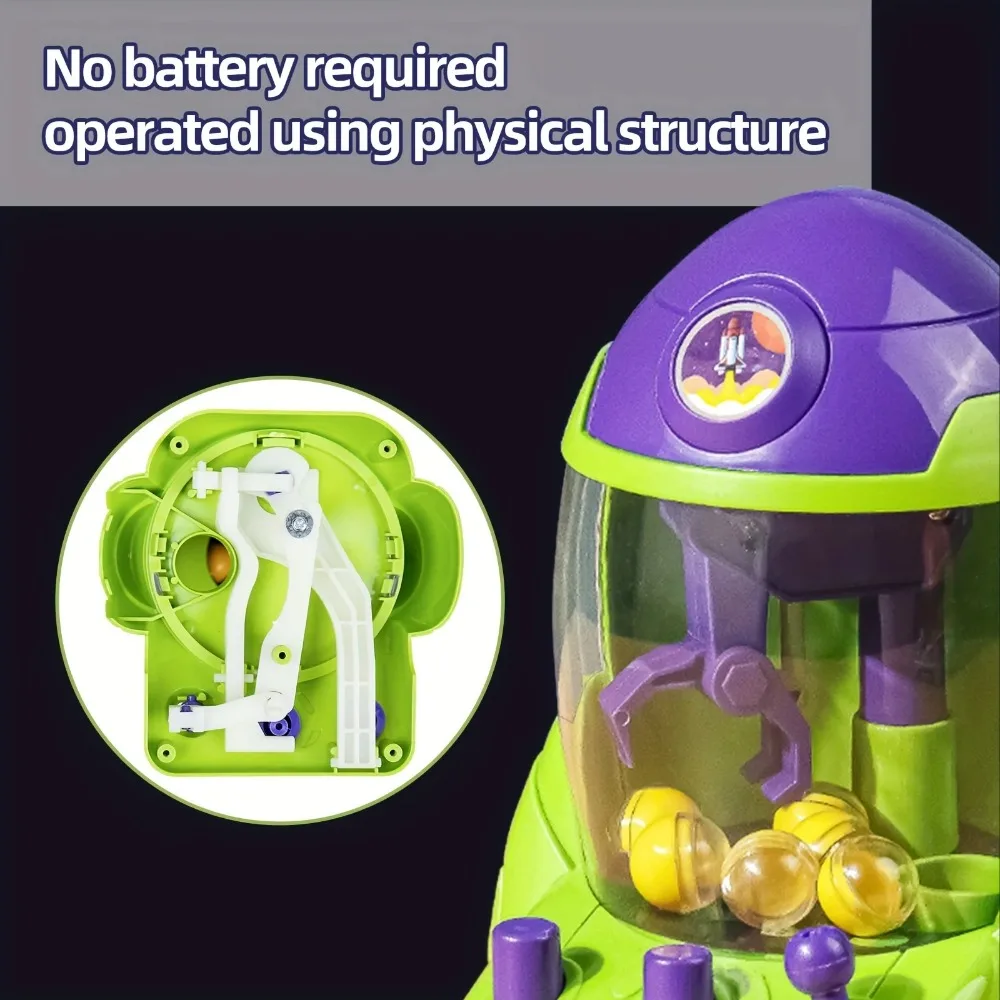 Space Rocket Crawler, Ball Pincer, Egg Twister, Claw Machine Table Game Fun Challenge Mini Arcade Game for Kids Christmas Gift 3