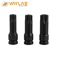 3Pcs 1/2 Sqaure Drive T80 T90 T100 Black Torx Socket Set of Tools Pneumatic Wrench Spanner Accessories 1