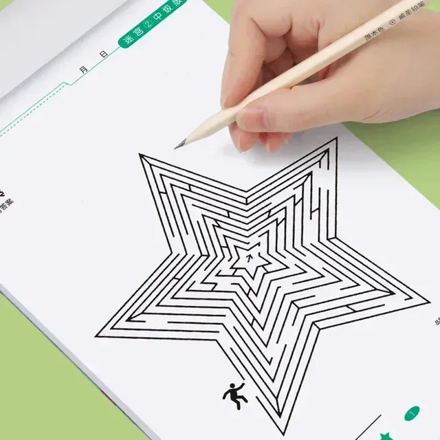 Puzzle Maze Books Lattice Symmetrical Drawing Graphics Cards Kids Children Concentration Training Maze Games Educational Toys 6