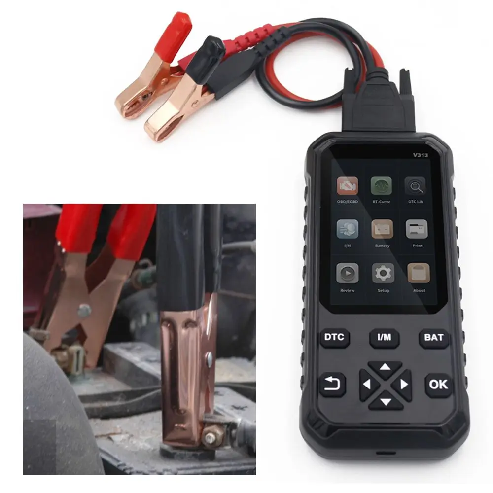

V313 Car Code Reader Scanner For 12V Vehicle Battery Tester 2 In 1 OBD OBD2 Auto Test Tool Battery Detector Car Diagnostic Tool