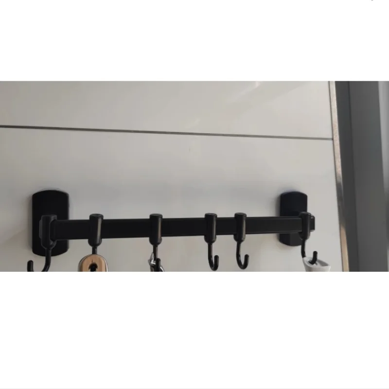 Kitchen Hooks Without Drilling Hanging Rods, Kitchen Storage Racks, Aluminum Materials, Row Hooks, Wall Mounted Storage Racks
