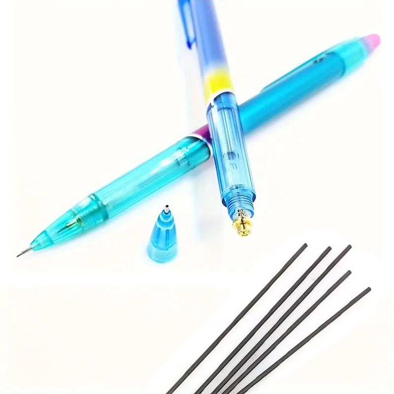 7Pcs/set 0.5 0.7mm Multi-Color Mechanical Pencil with Lead Eraser Art Painting Sketch Writing Office Supplies Stationery 5