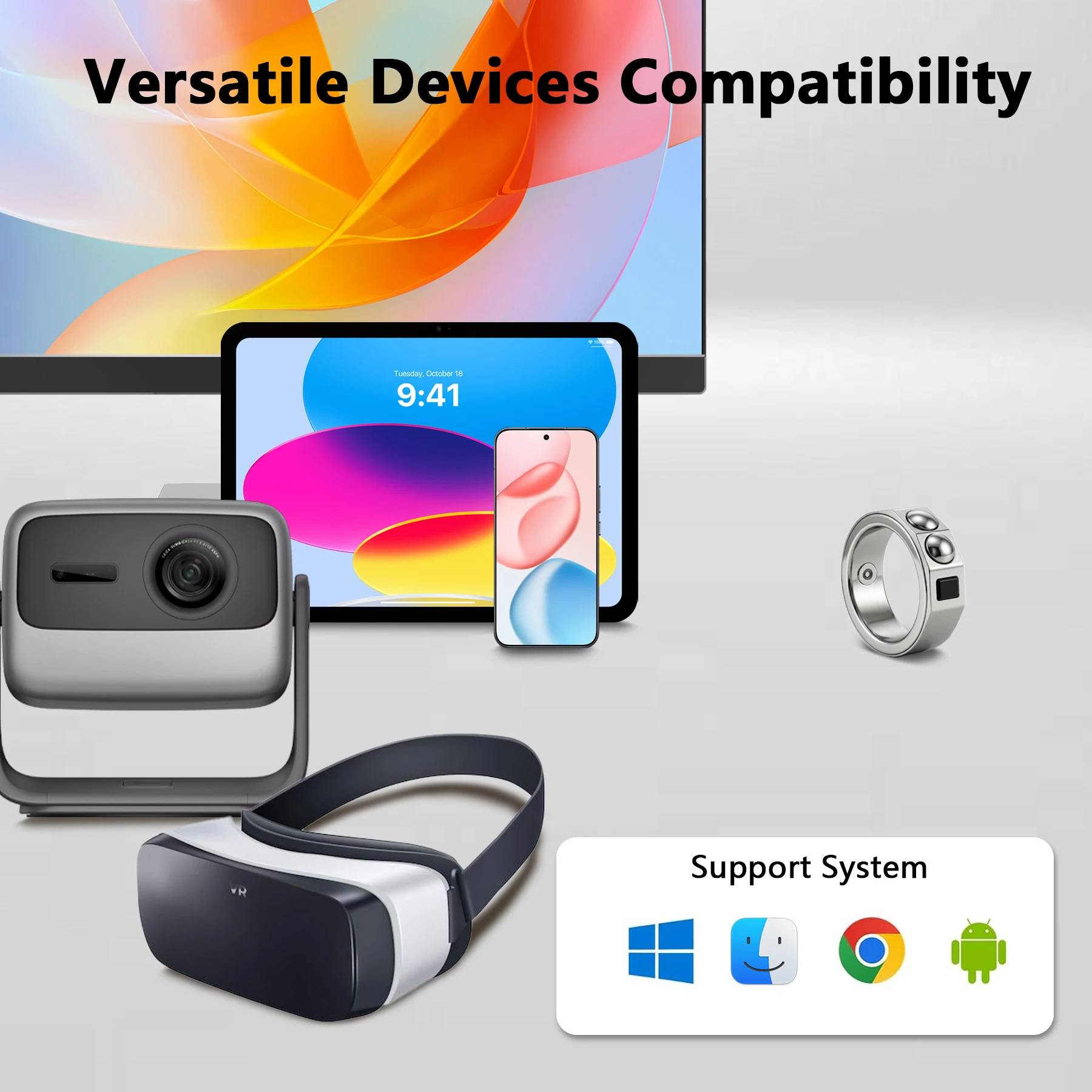 Wireless Smart Mouse Ring Waterproof PPT Controller Support AR Glasses Operation Short Video & Web Browsing 6