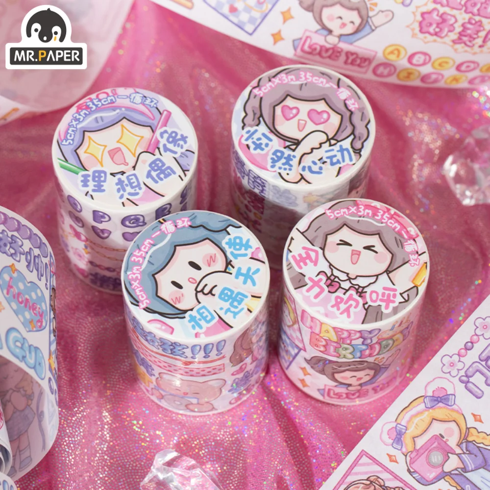 

Mr.Paper 4 стиль мультфильм девушка Kawaii лента DIY Руководство украшение Материал Милые васи ленты канцелярские принадлежности