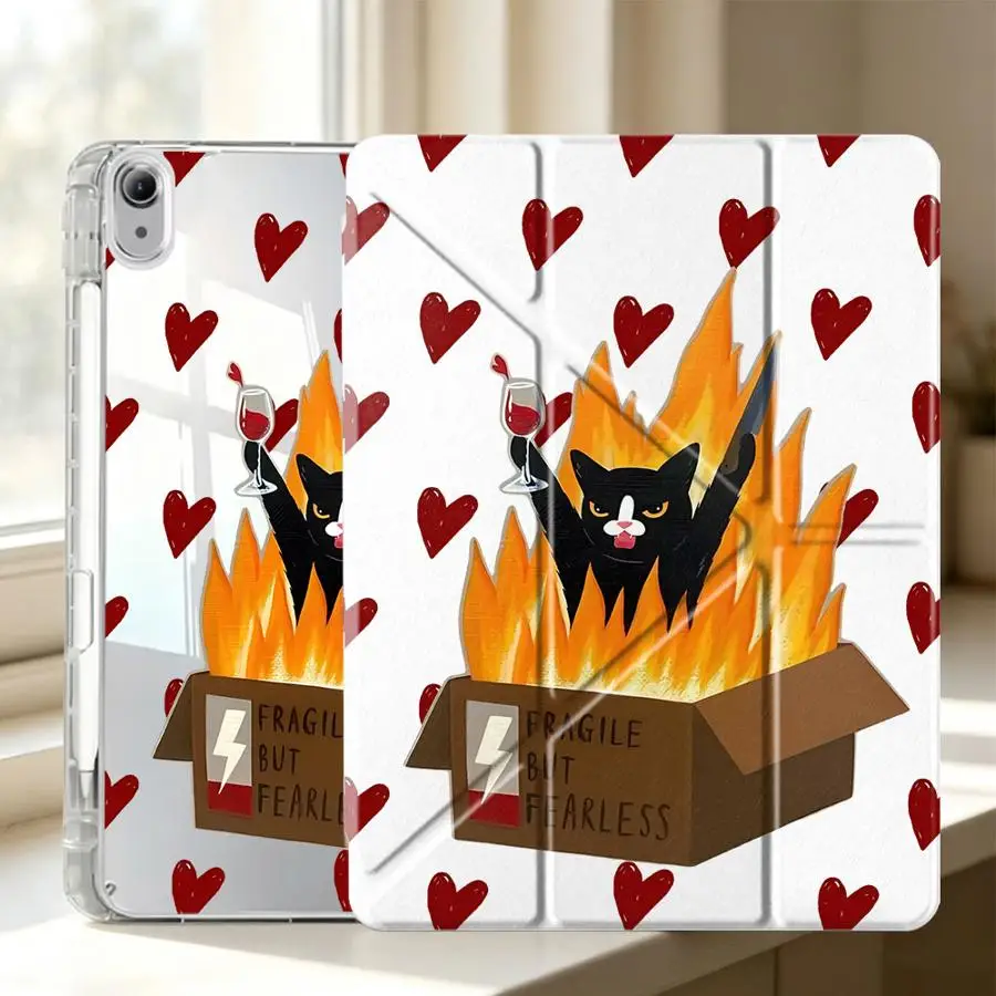 Premium Tablet Case with Pen Slot and 'Fragile But Fearless' Design