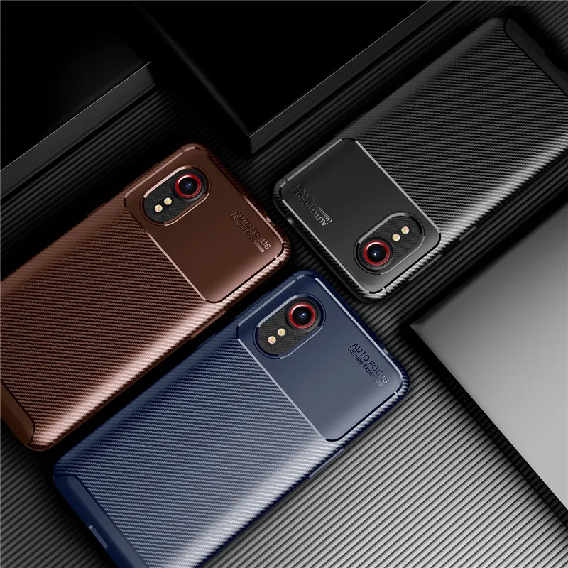 In Fibra di carbonio Per Il Caso di Samsung Galaxy Xcover Pro Molle Della Copertura Del Telefono di Protezione Del Respingente Per Samsung Galaxy Xcover Caso Pro G715 6.3'' - immagine 2