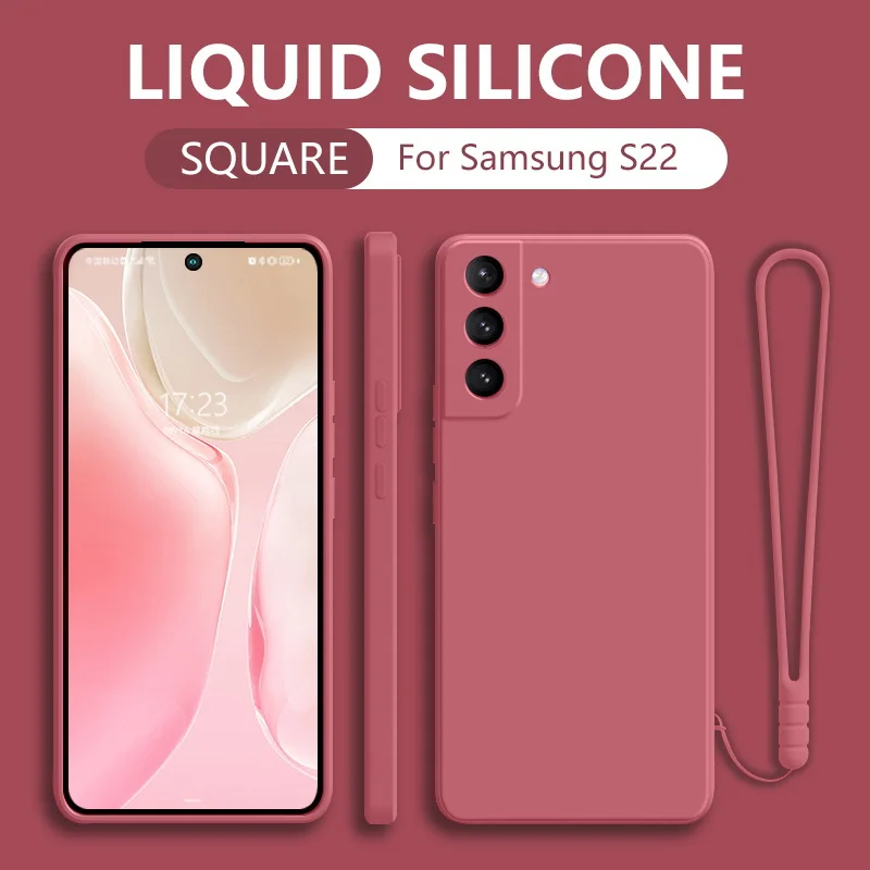 Custodia con cordino liquido per Samsung Galaxy S22 S21 Ultra S20 FE Plus A70 A50 A71 A51 A72 A52 Custodia morbida con cinturino da polso C_voghion.com
