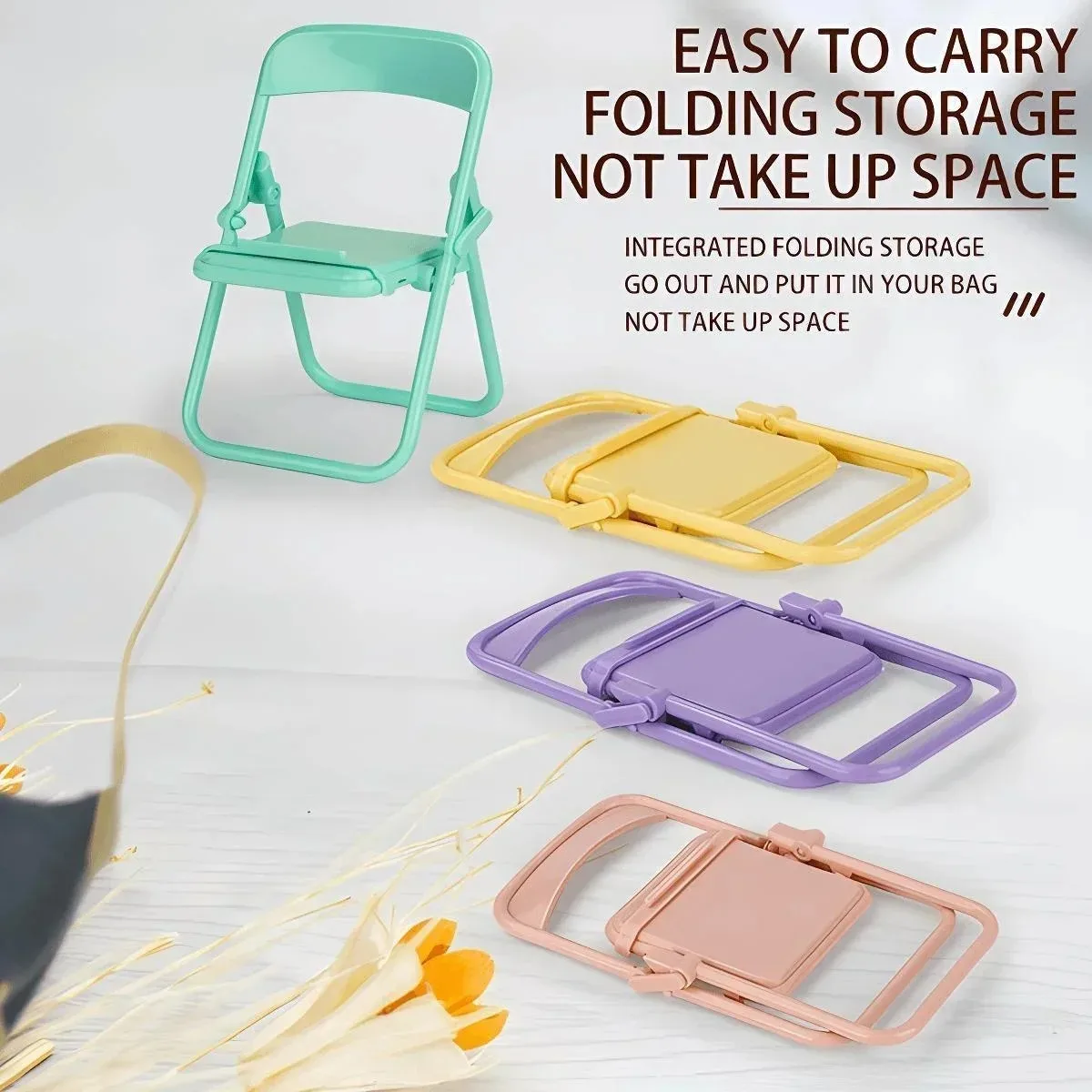 Soporte para el móvil con forma de silla plegable