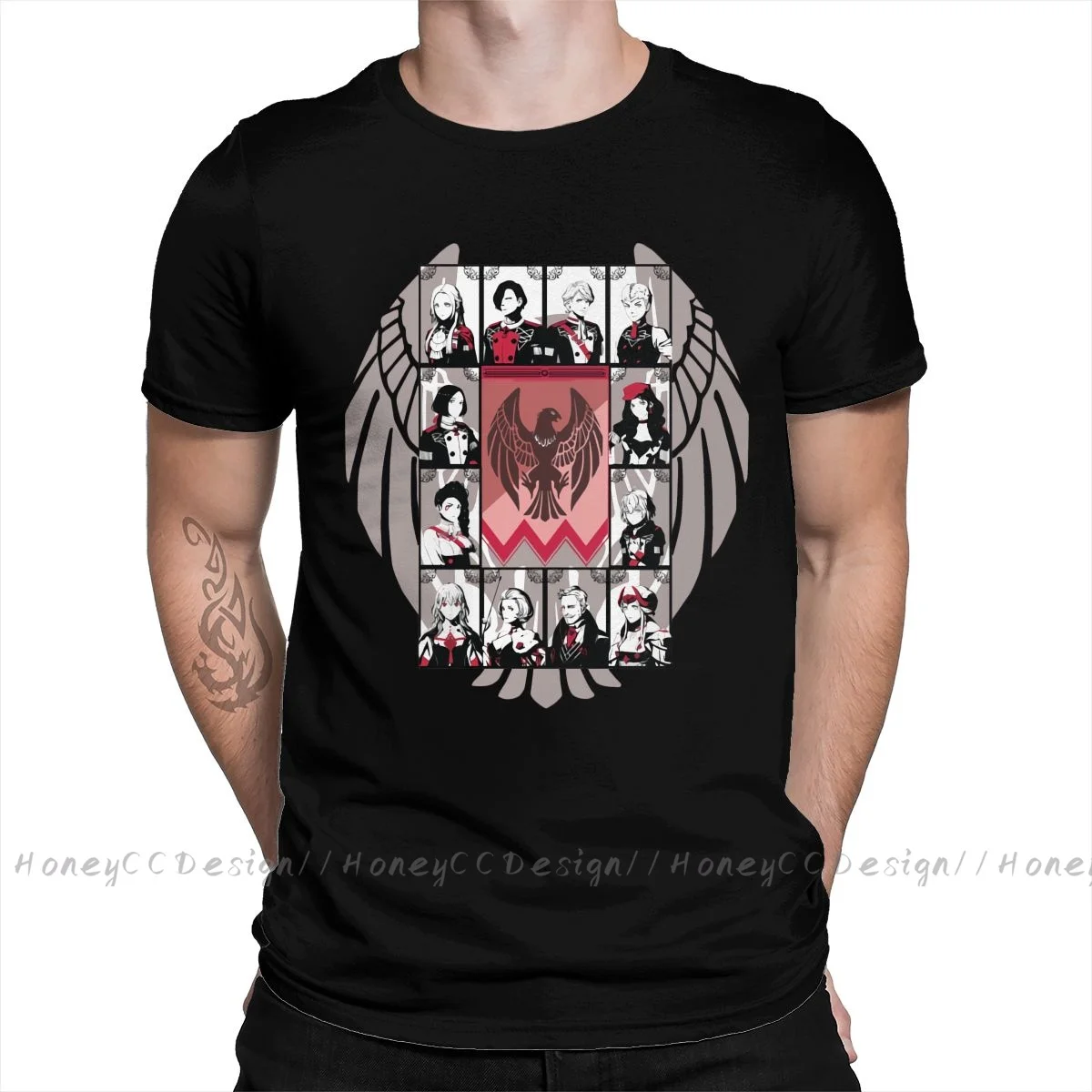 T-Shirt In Cotone Con Stampa Emblema Del Fuoco Camiseta Hombre The Black Eagles Con Byleth Femminile Per Uomo Fashion Streetwear Shirt Gift