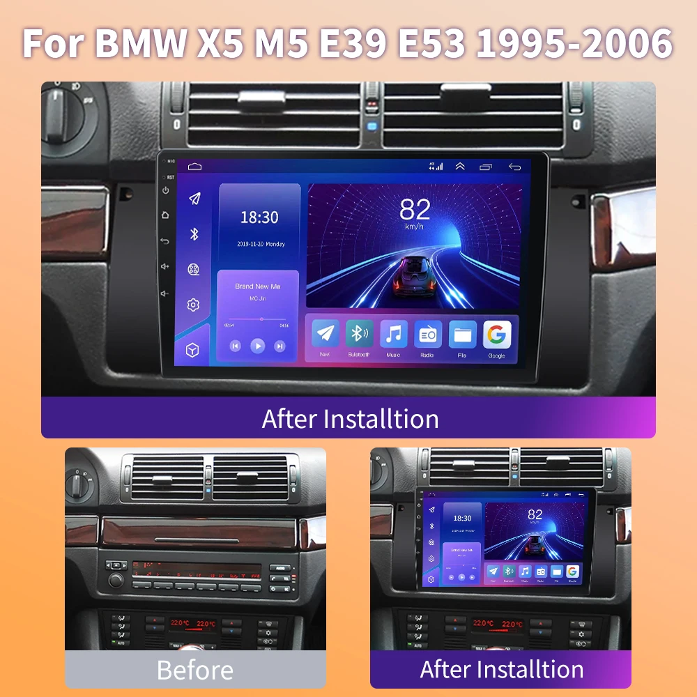 2din Autoradio Multimedia Videospeler Navigatie Gps For Bmw M5 E39 E53 X 5 1999-2001 2002 2003 2004 2005 2006 Stereo Android 13