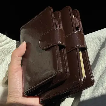 Raccoglitore m5 con fibbia magnetica marrone retrò, piccolo taccuino in pelle lucida, bella struttura, programma, diario portatile, blocco note