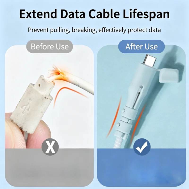 Versatile Anti-Break Charging Cable Organizer - 10 Pack