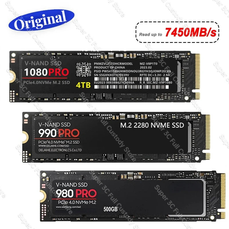 

FOR SAMSUNG SSD M2 Nvme 500GB 990 PRO Internal Solid State Drive 1TB 2tb 8tb hdd Hard Disk 980 PRO M.2 4TB 외장하드 for laptop ps5