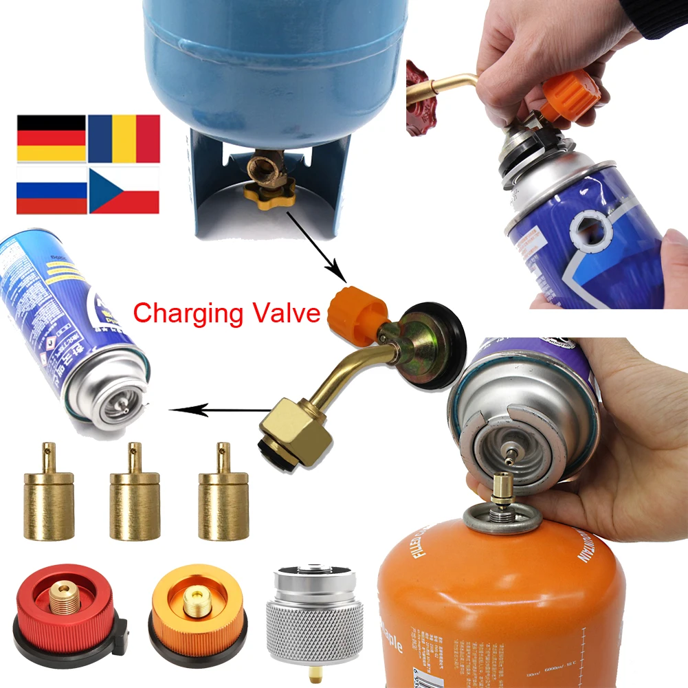 Outdoor Camping Gas Stove Propane Refill Adapter Camping Butane Gas