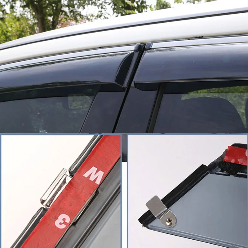 Stainless Steel Line Acrylic Window Deflector SUN/RAIN Shield Visor Vent For2013- Infiniti Q50 Q50S