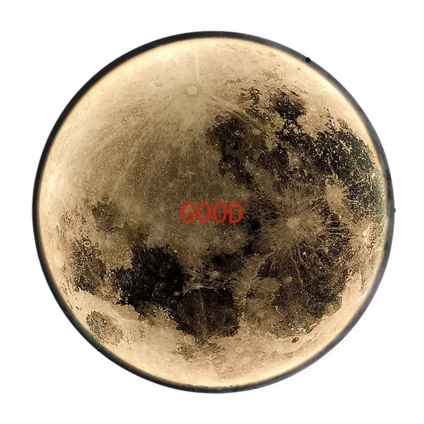 Modern Round Moon Wall Lamp for Bedroom Living Room Entrance Decoration Sconce Light Fixtures Ceiling Lighting Planet Nordic Led
