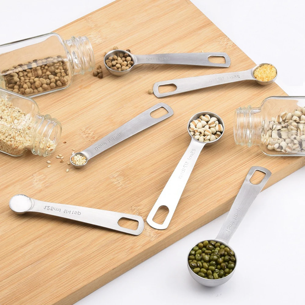 Measuring Spoons Set 6pcs 304 Stainless Steel with Engraved Measurements