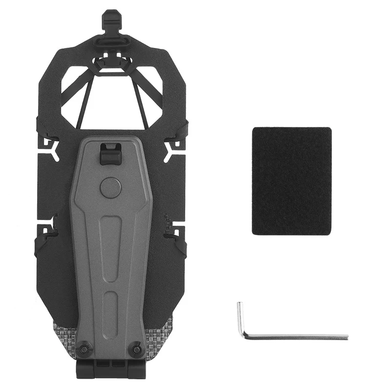 Tactical 90&deg; Rotating Phone Holder Outdoor Hunting Vest Front Smartphone Holder Stand Adjustable Molle Foldable Navigation Board