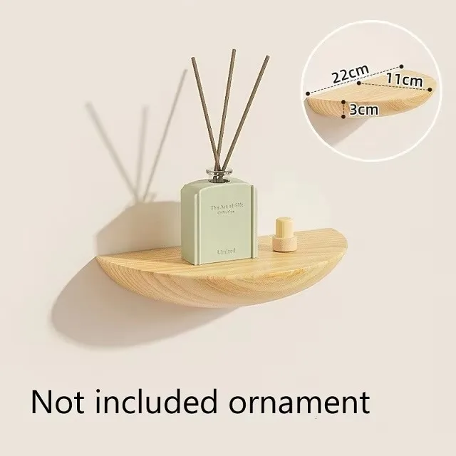 Yarım Yuvarlak sabit raf 20/30/40 cm Ahşap Raf Duvara Monte Ekran Standı Banyo Oturma Odası Mutfak Ev Dekor