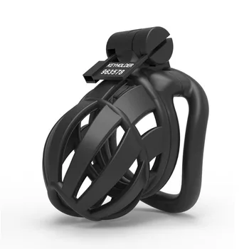 Male Lightweight Curved Cobra Chastity Cage Device 4 Cock Rings Set Penis Cage Lock Bondage