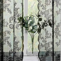 1PC lace German curtain with pole style window screen curtain, suitable for beautifying curtains in living rooms and bedrooms 2