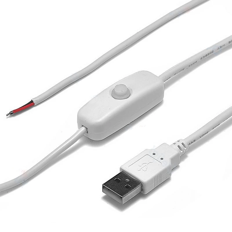 1.5 メートル白 USB 5V 501 スイッチワイヤー LED ストリップ USB コネクタケーブル電線 5V USB 電源延長ケーブル ...